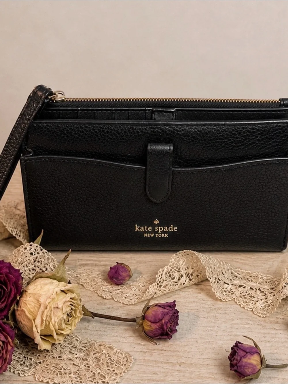 kate spade Black Pebbled Leather Wristlet - Picture 3 of 6